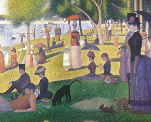 "A Sunday Afternoon on the Island of La Grande Jatte (Una domenica pomeriggio sull'isola della Grande-Jatte)" (1884) di Georges Seurat
